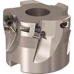 Seco - 5 Inserts, 52mm Cut Diam, 22mm Arbor Diam, 11mm Max Depth of Cut, Indexable Square-Shoulder Face Mill - 90° Lead Angle, 40mm High, XO.X 12.. Insert Compatibility, Through Coolant, Series R220.69 - Exact Industrial Supply