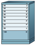 44.25 x 28.25 x 30'' (9 Drawers) - Pre-Engineered Modular Drawer Cabinet Counter Height (180 Compartments) - Exact Industrial Supply