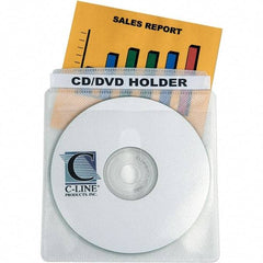 C-LINE - 50 Piece Clear/White CD/DVD Envelope - 5-3/4" High x 5.38" Wide - Exact Industrial Supply