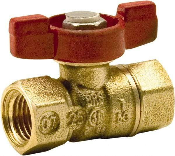 Legend Valve - 1/8" Pipe, Standard Port, Lead Free Brass Standard Ball Valve - 2 Piece, FNPT x FNPT Ends, Tee Handle, 400 WOG, 125 WSP - Exact Industrial Supply