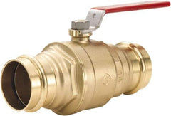 Legend Valve - 1/2" Pipe, Full Port, Lead Free Brass Full Port Ball Valve - 2 Piece, Press Ends, Lever Handle, 600 WOG - Exact Industrial Supply