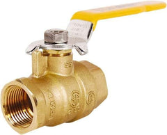 Legend Valve - 1-1/2" Pipe, Full Port, Brass Full Port Ball Valve - 2 Piece, FNPT x FNPT Ends, Lever Handle, 600 WOG, 150 WSP - Exact Industrial Supply
