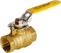 Legend Valve - 3/4" Pipe, Full Port, Brass Full Port Ball Valve - 2 Piece, FNPT x FNPT Ends, Locking Lever Handle, 600 WOG, 150 WSP - Exact Industrial Supply