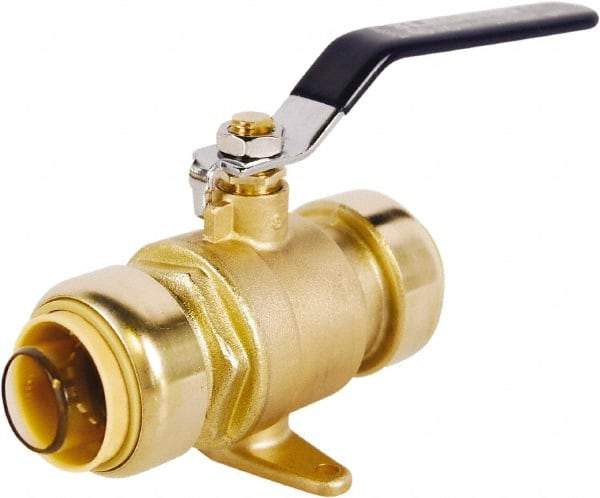 Legend Valve - 1" Pipe, Full Port, Lead Free Brass Full Port Ball Valve - 2 Piece, Push-to-Connect x Push-to-Connect x Push-to-Connect Ends, Lever Handle, 200 WOG - Exact Industrial Supply