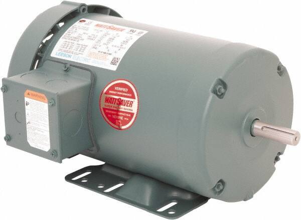 Leeson - 2 Max hp, 1,800 Max RPM, Premium Efficient Electric AC DC Motor - 230/460 V Input, Three Phase, 56H Frame, 5/8" Shaft Diam, Rigid Base Mount, TEFC Enclosure - Exact Industrial Supply