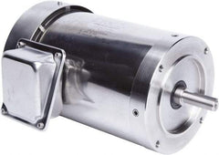 Leeson - 1-1/2 Max hp, 1,800 Max RPM, Premium Efficient Electric AC DC Motor - 230/460 V Input, Three Phase, 56C Frame, 5/8" Shaft Diam, C-Face Mount, TEFC Enclosure - Exact Industrial Supply