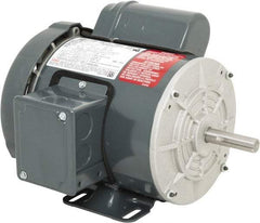 Leeson - 1/3 Max hp, 1,800 Max RPM, Electric AC DC Motor - 115/208-230 V Input, Single Phase, 56 Frame, 5/8" Shaft Diam, Rigid Base Mount, TEFC Enclosure - Exact Industrial Supply