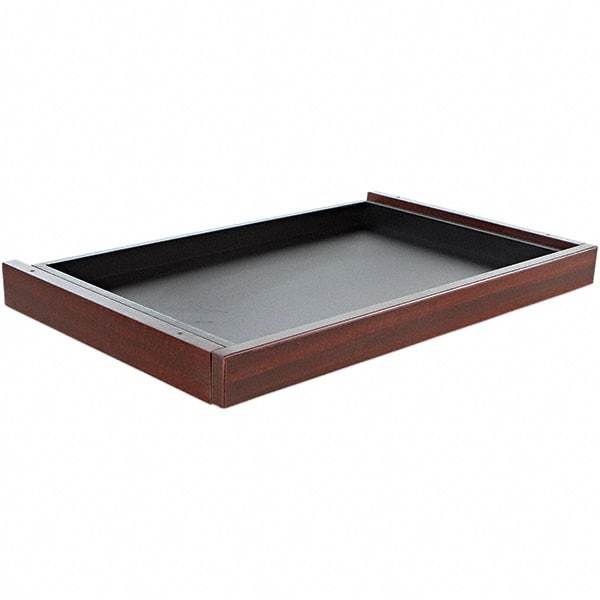 ALERA - Woodgrain Laminate Center Drawer Desk - 24-1/2" Wide x 15" Deep x 2" High, Mahogany - Exact Industrial Supply
