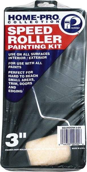 Premier Paint Roller - 3/8" Nap, Wall Paint Roller Set - 10" Wide, Steel Frame, Includes Paint Tray, Roller Cover & Frame - Exact Industrial Supply