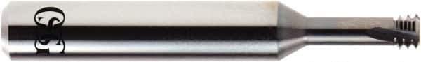 OSG - #1-72 UNF, 0.055" Cutting Diam, 3 Flute, Solid Carbide Helical Flute Thread Mill - External Thread, 0.016" LOC, 1/8" Shank Diam - Exact Industrial Supply