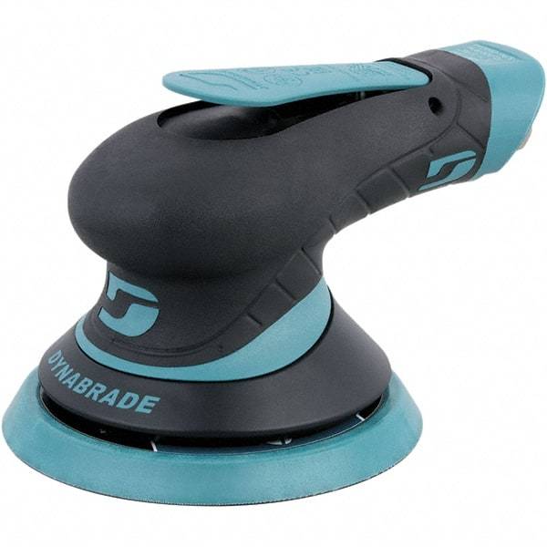 Dynabrade - 12,000 RPM, 12,000 OPM, 19 CFM Air Consumption, 90 psi Air Pressure, Random Air Orbital Sander - Round Pad, Adhesive/PSA Backing, 1/4 NPT Inlet - Exact Industrial Supply
