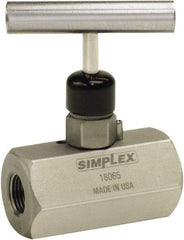 TK Simplex - 3/8 Inlet Steel Hydraulic Control Valve - 3/8 Thread, 10,000 psi, 1.26" Wide x 2-1/2" Long, 0.44 CV Rate - Exact Industrial Supply