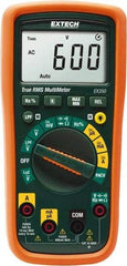 Extech - EX350, CAT III, 600 VAC/VDC, Digital True RMS Multimeter - 40 mOhm, Measures Voltage, Capacitance, Current, Frequency, Resistance - Exact Industrial Supply