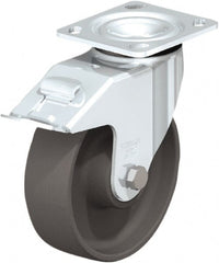 Swivel Top Plate Caster: Nylon, 6-5/16″ Wheel Dia, 2″ Wheel Width, 990 lb Capacity, 7-7/8″ OAH Nylon, 990 Lb Capacity, Ball Bearing, 4 x 4-1/2″ Plate