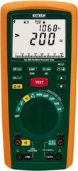 Extech - Digital LCD Display, 200,000 Megohm Electrical Insulation Resistance Tester & Megohmmeter - 600 Volt Max Test Voltage, Powered by AA Battery - Exact Industrial Supply