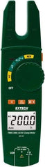 Extech - MA160, CAT III, Digital True RMS Clamp Meter with 0.57" Fork Jaws - 750 VAC, 1000 VDC, 200 AC/DC Amps, Measures Voltage, Capacitance, Continuity, Current, Resistance - Exact Industrial Supply