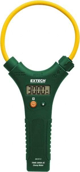 Extech - MA3010, CAT IV, Digital True RMS Clamp Meter with 10" Flex Jaws - 3000 AC Amps, Measures Current - Exact Industrial Supply