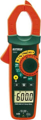 Extech - EX650, CAT III, Digital True RMS Auto Ranging Clamp Meter with 1.18" Clamp On Jaws - 750 VAC, 1000 VDC, 600 AC Amps, Measures Voltage, Capacitance, Continuity, Current, Resistance - Exact Industrial Supply