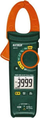 Extech - MA445, CAT III, Digital True RMS Auto Ranging Clamp Meter with Clamp On Jaws - 600 VAC/VDC, 400 AC/DC Amps, Measures Voltage, Capacitance, Continuity, Current, Frequency, Resistance, Temperature - Exact Industrial Supply