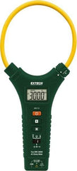 Extech - MA3110, CAT III, Digital True RMS Clamp Meter with 11" Flex Jaws - 1000 VAC/VDC, 3000 AC Amps, Measures Voltage, Capacitance, Continuity, Current, Resistance - Exact Industrial Supply