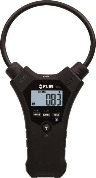 FLIR - CM55, CAT IV, Digital True RMS Wireless Clamp Meter with 10" Flex Jaws - 3000 AC Amps, Measures Current - Exact Industrial Supply