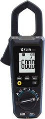 FLIR - CM72, CAT IV, Digital True RMS Auto Ranging Clamp Meter with 1.38" Clamp On Jaws - 600 VAC/VDC, 600 AC Amps, Measures Voltage, Capacitance, Continuity, Current, Frequency, Resistance - Exact Industrial Supply