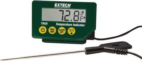 Extech - -40 to 392°F Waterproof Digital Thermometer - LCD Display, Stainless Steel Probe Sensor, CR-2032 Power - Exact Industrial Supply