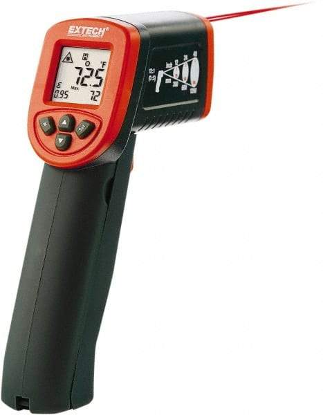Extech - -50 to 600°C (-58 to 1,112°F) Infrared Thermometer - 12:1 Distance to Spot Ratio - Exact Industrial Supply