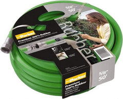 Parker - 100' Long Garden Hose - 5/8" Diam, 3/4" GHT, Rubber, 125 psi, Green - Exact Industrial Supply