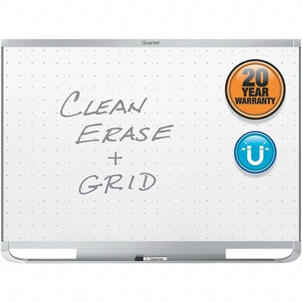 Quartet - 36" High x 48" Wide Magnetic Dry Erase Board - Aluminum Frame, Includes Accessory Tray, Dry-Erase Marker & Mounting Hardware - Exact Industrial Supply