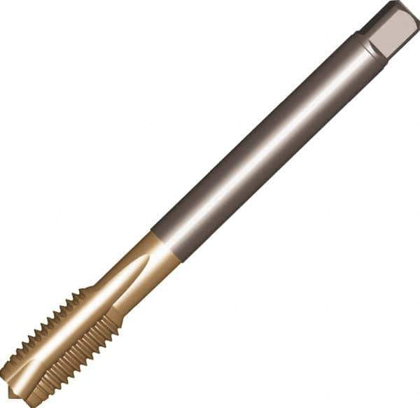 Sandvik Coromant - M18x1.00 Metric Fine, 4 Flute, AlCrN Finish, High Speed Steel Spiral Point Tap - Plug Chamfer, Right Hand Thread, 110mm OAL, 24mm Thread Length, 14mm Shank Diam, 6H Class of Fit, Series CoroTap 200 - Exact Industrial Supply