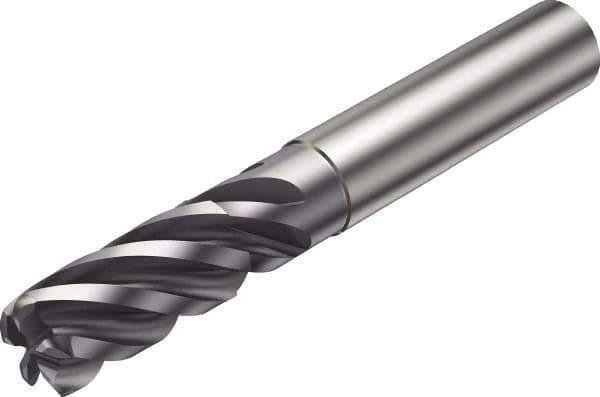 Sandvik Coromant - 12mm, 5 Flute, Solid Carbide, 2mm Corner Chamfer End Mill - 83mm OAL, 38° Helix, Right Hand Flute, 26mm LOC, Right Hand Cut - Exact Industrial Supply