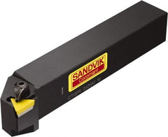 Sandvik Coromant - CTGP, Right Hand Cut, -1° Lead Angle, 3/4" Shank Height x 3/4" Shank Width, Positive Rake Indexable Turning Toolholder - 4-1/2" OAL, TPUN 160308 Insert Compatibility, Series T-Max S - Exact Industrial Supply