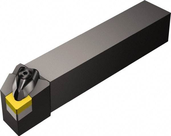 Sandvik Coromant - DCGN, Left Hand Cut, -1° Lead Angle, 1" Shank Height x 1" Shank Width, Negative Rake Indexable Turning Toolholder - 6" OAL, CNMG 12 04 08 Insert Compatibility, Series T-Max P - Exact Industrial Supply