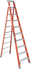 Louisville - 9 Steps, 10' High, Type IA Rating, Fiberglass Step Ladder - Exact Industrial Supply