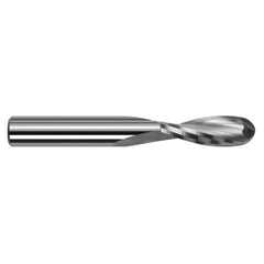 3/16″ Dia. × 3/16″ Shank × 0.57″ DOC × 2″ OAL, Carbide Uncoated, 2 Flute, Ballnose End Mill - Exact Industrial Supply