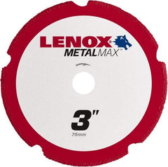 Lenox - 3" 40/50 Grit Diamond Cutoff Wheel - 0.05" Thick, 3/8" Arbor, 20,300 Max RPM, Use with Die Grinders - Exact Industrial Supply