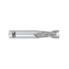 1/2 Dia. x 3 Overall Length 2-Flute .045 C/R Solid Carbide SE End Mill-Round Shank-Center Cutting-Uncoated - Exact Industrial Supply