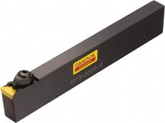 Sandvik Coromant - 177.9, Neutral Cut, 0° Lead Angle, 25mm Shank Height x 13mm Shank Width, Positive Rake Indexable Turning Toolholder - 180mm OAL, TPUN 16 03 08, TPU 322 Insert Compatibility, Series T-Max S - Exact Industrial Supply