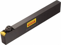 Sandvik Coromant - 177.9, Neutral Cut, 0° Lead Angle, 20mm Shank Height x 9mm Shank Width, Positive Rake Indexable Turning Toolholder - 120mm OAL, TPUN 11 03 04, TPU 221 Insert Compatibility, Series T-Max S - Exact Industrial Supply