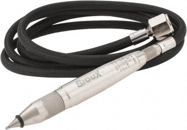 Sioux Tools - 13,000 BPM, 90 psi, 1/4 NPT Inlet, Air Engraving Pen - Includes 59" Hose - Exact Industrial Supply