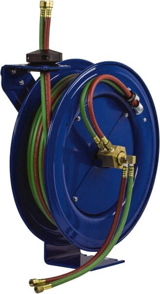CoxReels - Welding Hose Reels; Length (Inch): 19-5/8 ; Hose Included: Yes ; Hose Length (Feet): 50.00; 50.0 ; Inside Diameter (Inch): 1/4 ; Maximum Working Pressure (psi): 200.0; 200.00 - Exact Industrial Supply