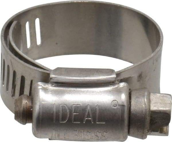 IDEAL TRIDON - SAE Size 10, 11/16 to 1-1/8" Diam, Stainless Steel Lined Worm Drive Clamp - Material Grade 316 - Exact Industrial Supply