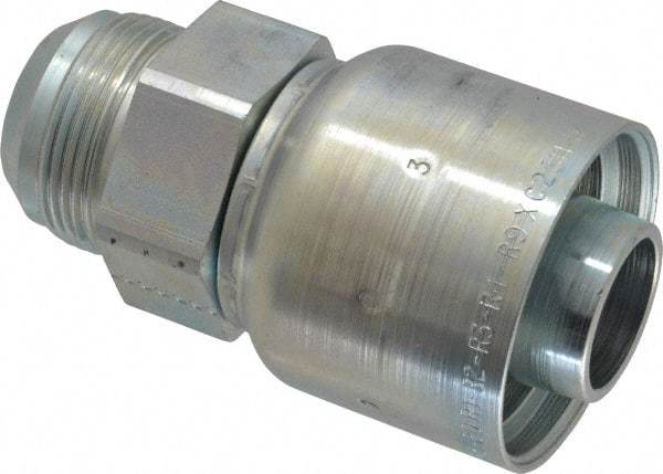 Parker - 1-5/8-12 Male JIC 37D Flare Steel Hydraulic Hose Male Rigid Fitting - -20 Hose Size, 1 1/4" Hose Diam, Series 43 - Exact Industrial Supply