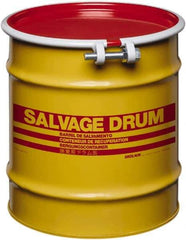 Made in USA - 10 Gallon Cylindrical Carbon Steel Open Head Drum - 17" High x 14" Diam - Exact Industrial Supply