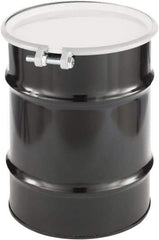 Made in USA - 10 Gallon Cylindrical Carbon Steel Open Head Drum - 17" High x 14" Diam - Exact Industrial Supply