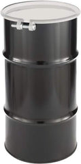 Made in USA - 16 Gallon Cylindrical Carbon Steel Open Head Drum - 27" High x 14" Diam - Exact Industrial Supply