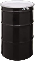 Made in USA - 55 Gallon Cylindrical Carbon Steel Open Head Drum - 33" High x 22-1/2" Diam - Exact Industrial Supply