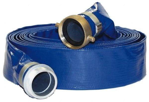 Alliance Hose & Rubber - -10 to 150°F, 1-1/2" Inside x 1.62" Outside Diam, PVC Liquid Suction & Discharge Hose - Blue, 100' Long, 75 psi Working & 225 psi Brust Pressure - Exact Industrial Supply