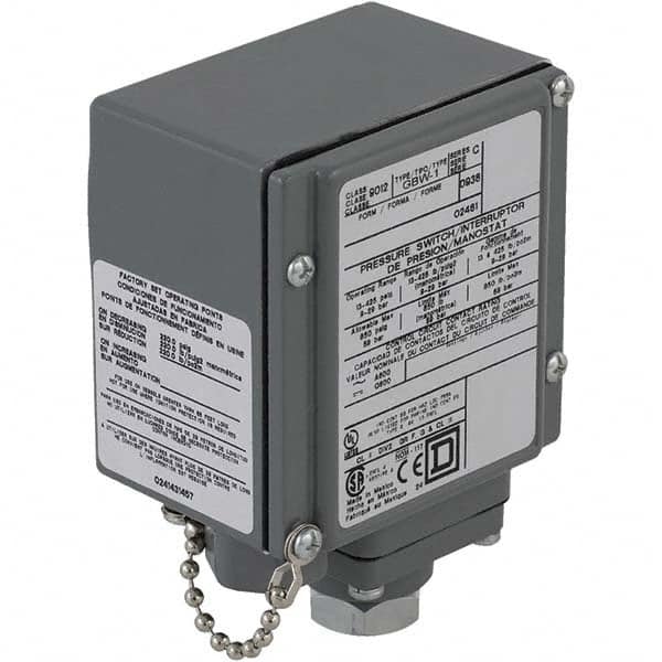 Square D - 4, 13 and 4X NEMA Rated, SPDT, 13 to 425 psi, Electromechanical Pressure and Level Switch - Exact Industrial Supply